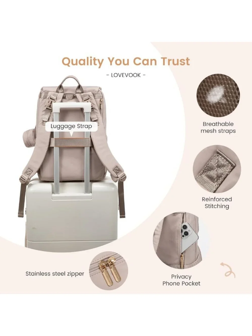 Stylish Waterproof Diaper Bag Backpack for Baby Travel, Includes Changing Pad